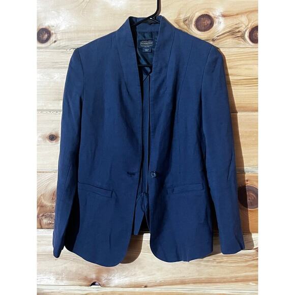 Pendleton Women's Blue Blazer jacket. linen/cotton blend. office work Size 2 - Picture 1 of 8